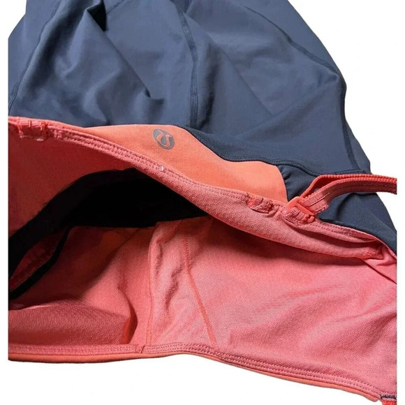 Lululemon Happy Heat Coral & Gray Luxtreme Ruched Strappy Tank Top Size 2 - Picture 6 of 8
